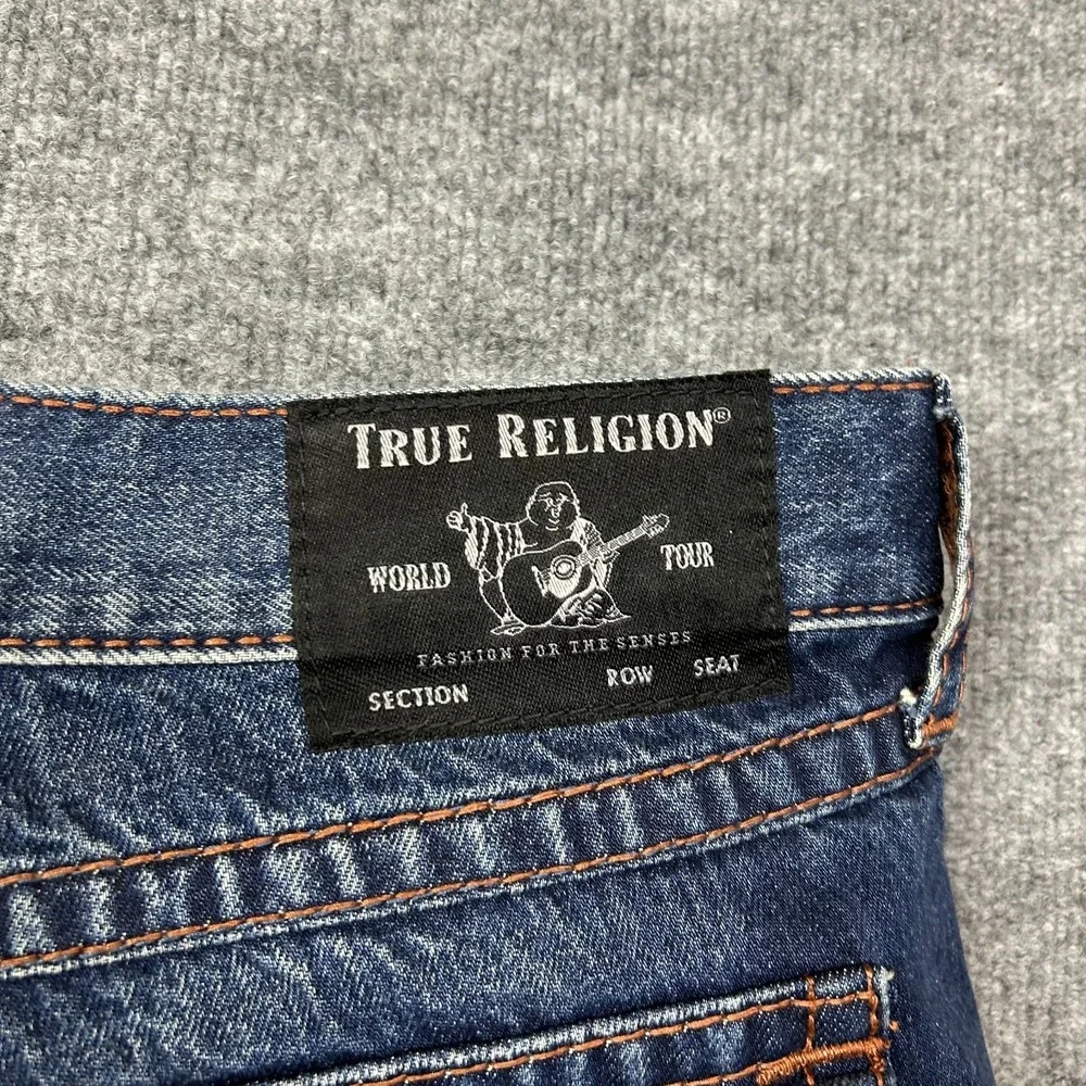 True Religion Ricky Relaxed Straight Jeans Mens 38 Blue Good Western Denim